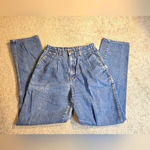 Vintage 1980's Union Bay Pleated High Wasted Denim Jeans Preppy Streetwear